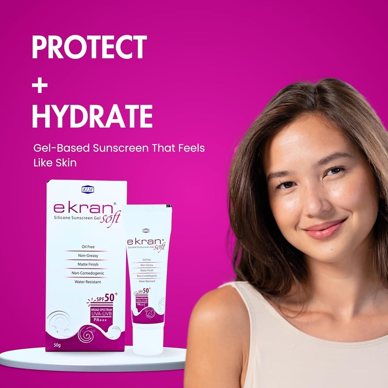 Ekran Soft SPF 50 Silicone Sunscreen SPF 50  50g Anhydrous Sunscreen for Oily Skin Women  Men  NonGreasy  WaterResistant  UVAUVB Protection  Matte Finish - Image 3