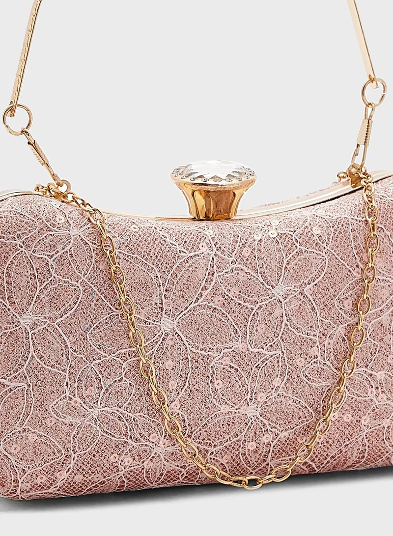 Khizana Embellished Box Clutch Bag