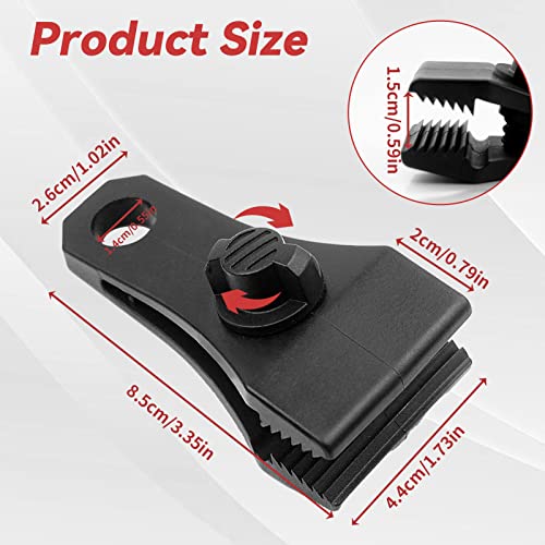 CLIO Upgrade Large Tarp Clips Heavy Duty Lock Grip, 6 PCs Heavy Duty Tarp Clip Clamps Thumb Screw Tent Fasteners Clips for Camping Awnings Caravan Canopies Car Truck Swimming Pool Boat Cover Clips - Image 3