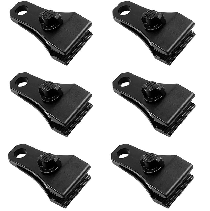 CLIO Upgrade Large Tarp Clips Heavy Duty Lock Grip, 6 PCs Heavy Duty Tarp Clip Clamps Thumb Screw Tent Fasteners Clips for Camping Awnings Caravan Canopies Car Truck Swimming Pool Boat Cover Clips - Image 1