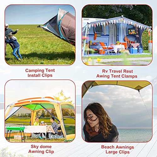 CLIO Upgrade Large Tarp Clips Heavy Duty Lock Grip, 6 PCs Heavy Duty Tarp Clip Clamps Thumb Screw Tent Fasteners Clips for Camping Awnings Caravan Canopies Car Truck Swimming Pool Boat Cover Clips - Image 4