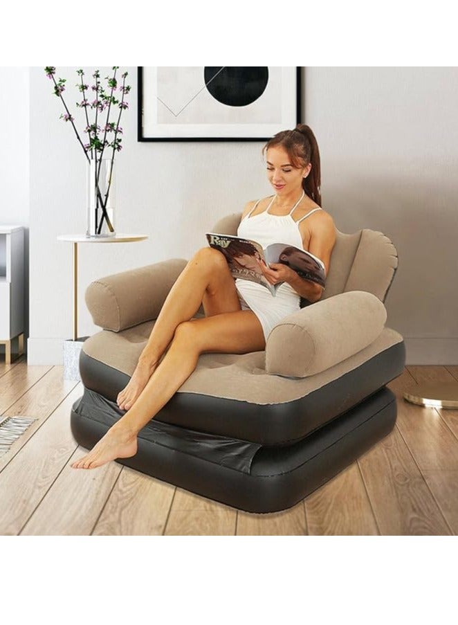 Eltrazone New Inflatable Chair Air Couch – 2-in-1 Sofa with L-Shaped Armrest & 5-in-1 Multifunctional Design - Image 2