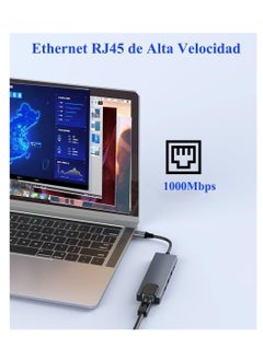 Generic HUB 5 in 1 USB C Adapter with Ethernet, USB C3.0 Hub with 100M rj45 Ethernet Port, PD Charging Port, 4K HDMI, 2USB 3.0 Ports, Compatible for MacBook Pro Air and Type C Devices  - Image 2