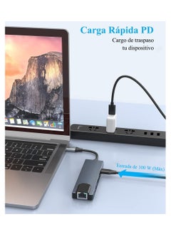 Generic HUB 5 in 1 USB C Adapter with Ethernet, USB C3.0 Hub with 100M rj45 Ethernet Port, PD Charging Port, 4K HDMI, 2USB 3.0 Ports, Compatible for MacBook Pro Air and Type C Devices  - Image 4