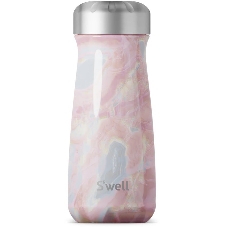 S'well Swell Stainless Steel Traveler 16oz Geode Rose Triple Layered Vacuum Insulated Containers Keeps Drinks Cold for 24 Hours and Hot for 12 BPA Free Easy Carrying On the Go 