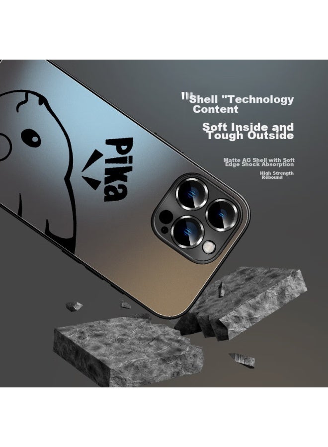 Xp Suitable For Apple 16 Pro Phone Case, Full Lens Protection, Iphone 16 Pro Heat Dissipation, Silicone Cartoon Creative Design, For Men And Women, Couples, Shockproof, High-end Feel - Graphite Gray, Independent New Style - Image 3