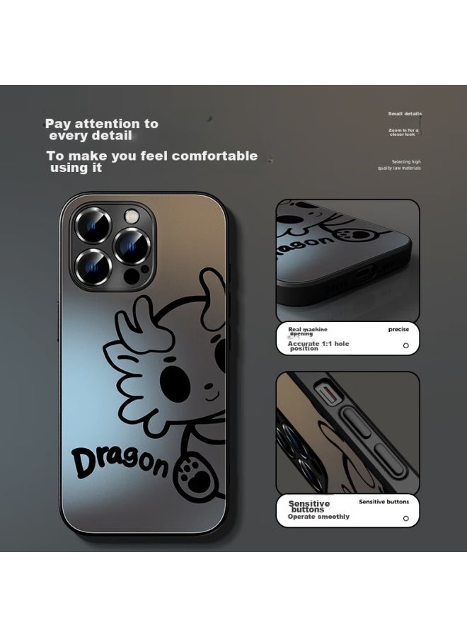 Xp Suitable For Apple 16 Pro Phone Case, Full Lens Protection, Iphone 16 Pro Heat Dissipation, Silicone Cartoon Creative Design, For Men And Women, Couples, Shockproof, High-end Feel - Graphite Gray, Independent New Style - Image 4