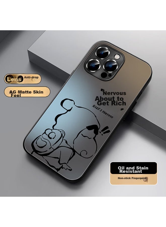 Xp Suitable For Apple 16 Pro Phone Case, Full Lens Protection, Iphone 16 Pro Heat Dissipation, Silicone Cartoon Creative Design, For Men And Women, Couples, Shockproof, High-end Feel - Graphite Gray, Independent New Style - Image 1