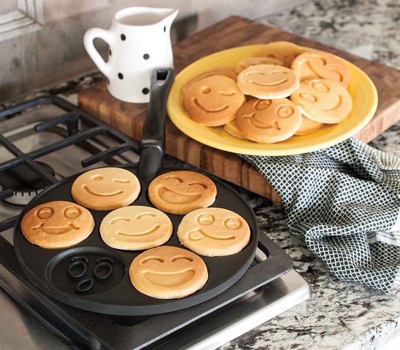 Nordic Ware Smiley Face Pancake Pan Silver, 10 1/2 inch diameter - Image 5