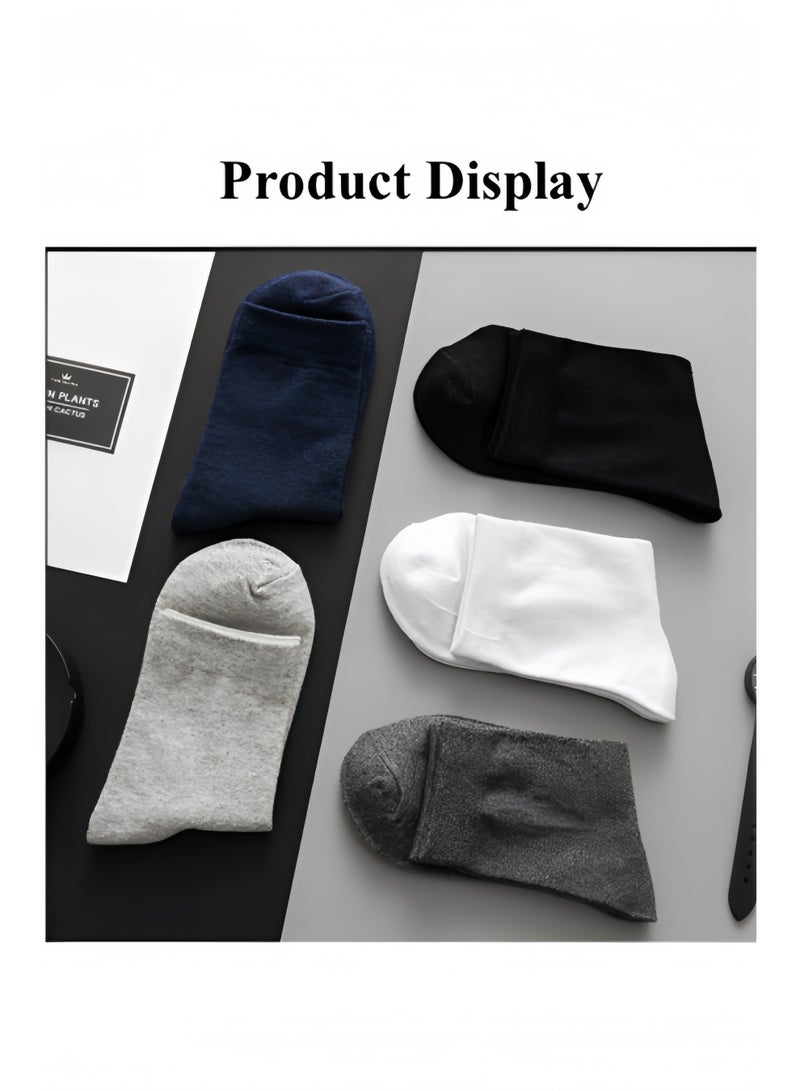 هالامودو 5 أزواج من الجوارب القطنية للرجال، جوارب كلاسيكية بألوان سادة، جوارب كاجوال، جوارب رياضية، جوارب خفيفة الوزن للملابس الرسمية وغير الرسمية - Image 3