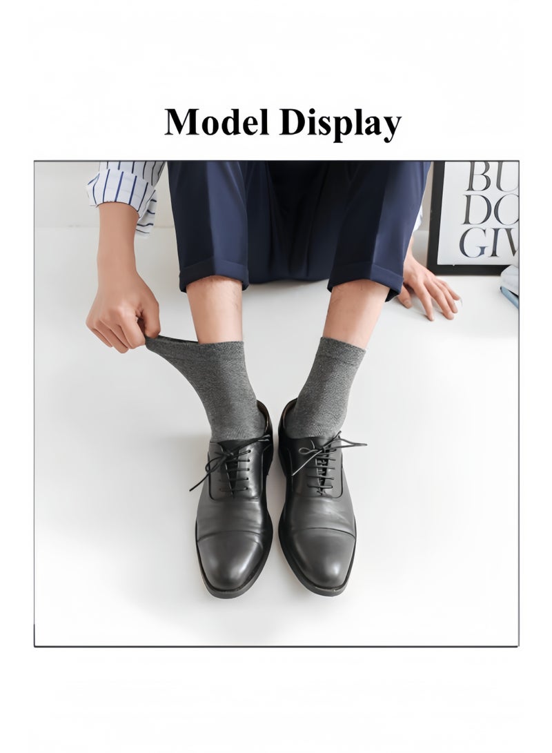 هالامودو 5 أزواج من الجوارب القطنية للرجال، جوارب كلاسيكية بألوان سادة، جوارب كاجوال، جوارب رياضية، جوارب خفيفة الوزن للملابس الرسمية وغير الرسمية - Image 4