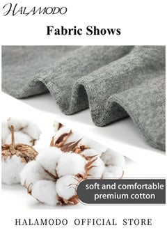 HALAMODO 5 Pairs Unisex Cotton Socks Classic Crew Socks Soft Plain Colors Casual Socks Athletic Socks Lightweight Dress Socks for Formal & Casual Wear  - Image 2