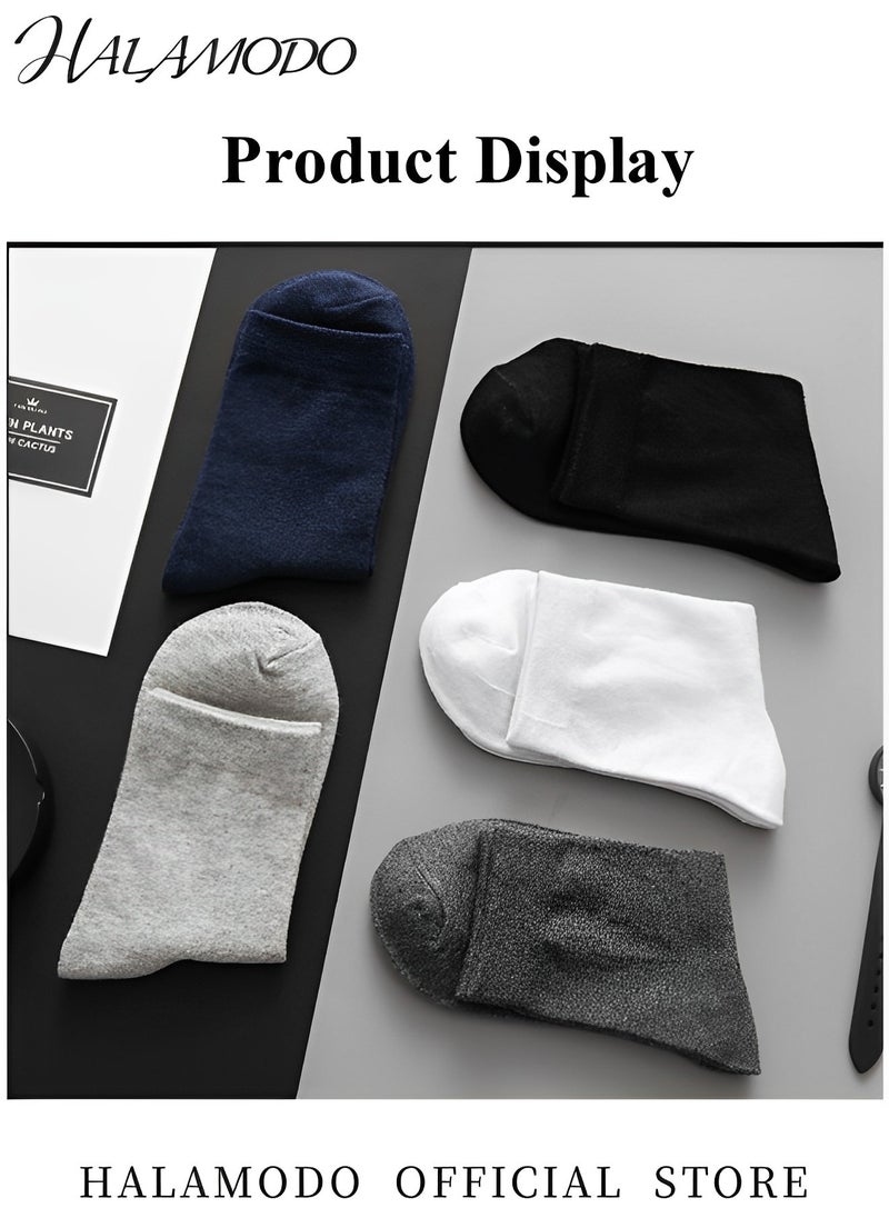 5 Pairs Unisex Cotton Socks Classic Crew Socks Soft Plain Colors Casual Socks Athletic Socks Lightweight Dress Socks for Formal & Casual Wear