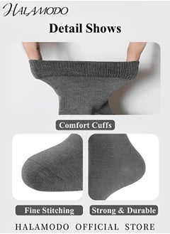 HALAMODO 5 Pairs Unisex Cotton Socks Classic Crew Socks Soft Plain Colors Casual Socks Athletic Socks Lightweight Dress Socks for Formal & Casual Wear  - Image 4