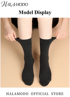 HALAMODO 5 Pairs Unisex Cotton Socks Classic Crew Socks Soft Plain Colors Casual Socks Athletic Socks Lightweight Dress Socks for Formal & Casual Wear  - Image 5