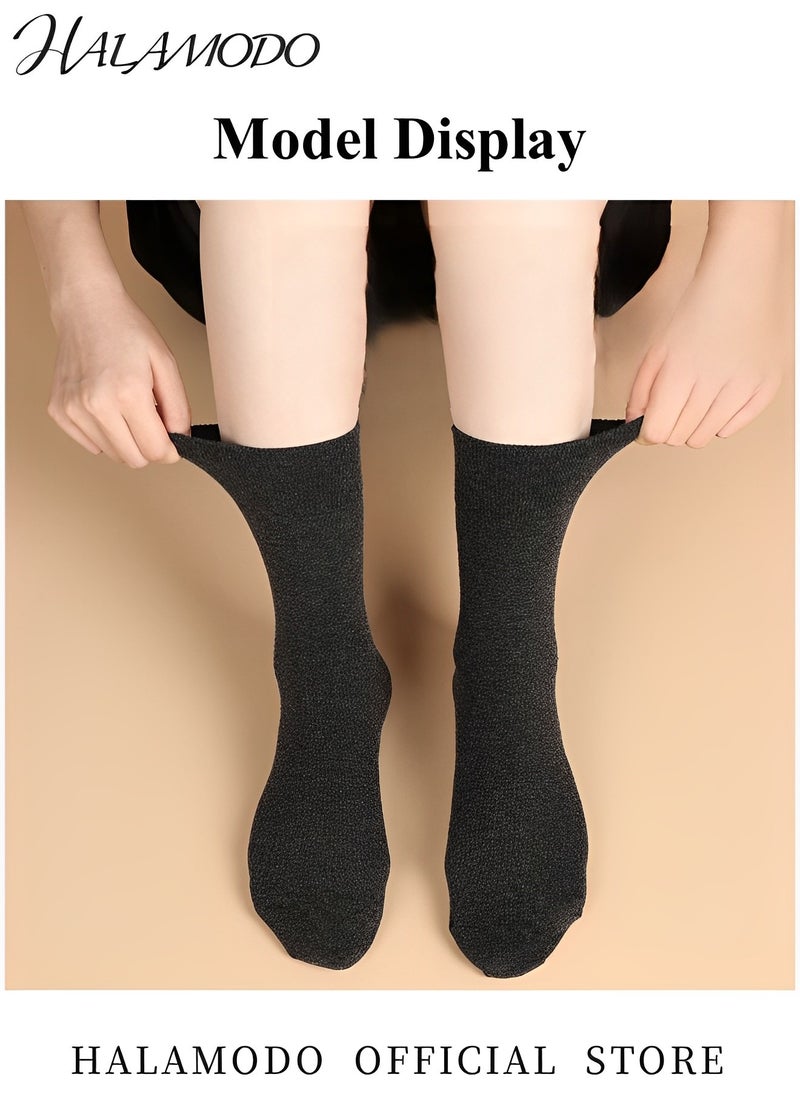 5 Pairs Unisex Cotton Socks Classic Crew Socks Soft Plain Colors Casual Socks Athletic Socks Lightweight Dress Socks for Formal & Casual Wear