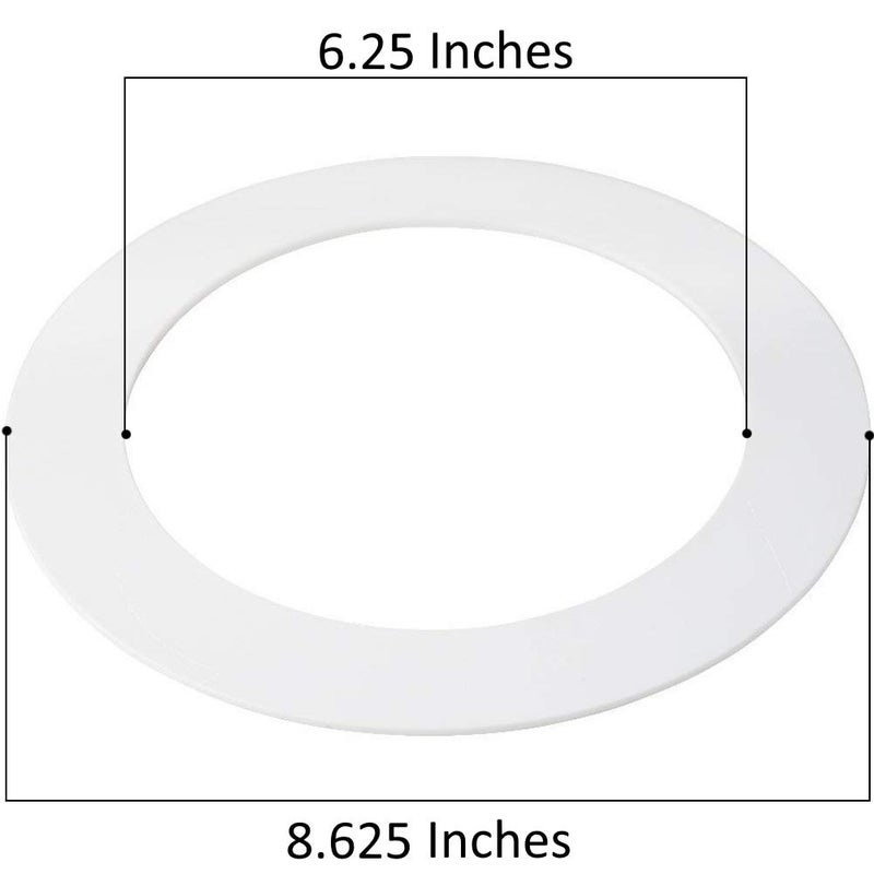 harrrrd 10 Pack Gloss White Goof Trim Ring for 8" Inch Recessed Can Lighting Down Light, Outer Diameter 8.6 Inches, Inner Diameter 6.2 Inches - Image 3