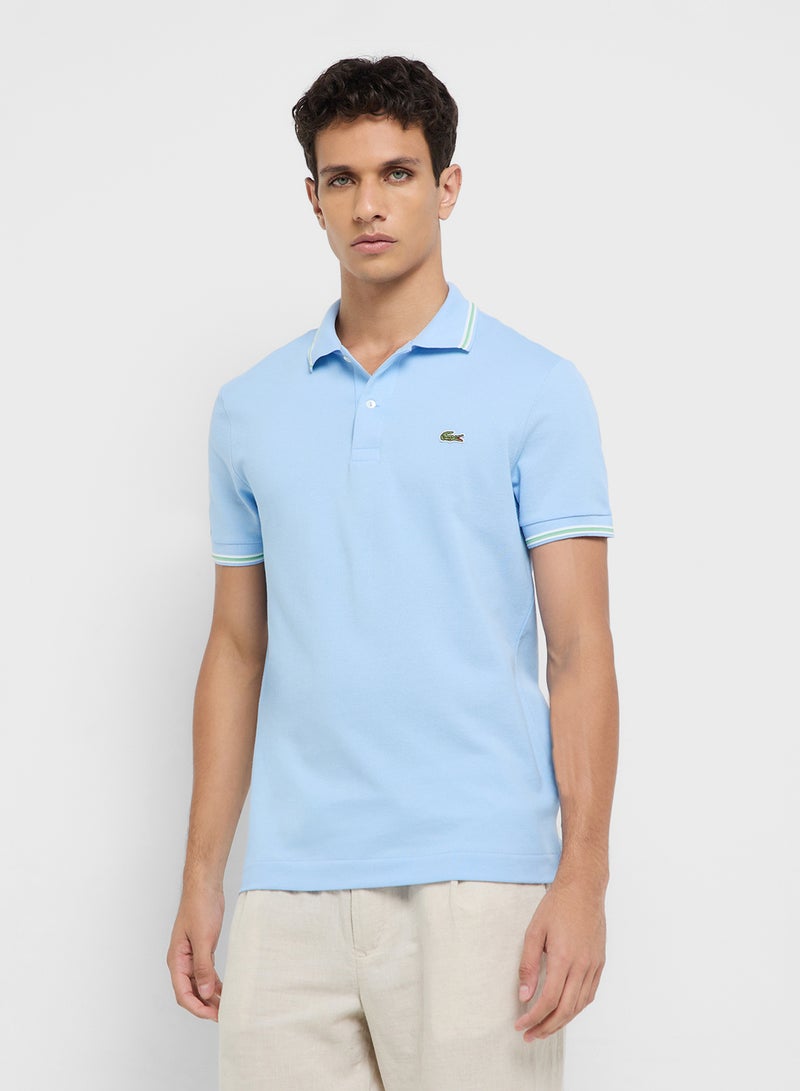 LACOSTE Regular Stripe Pique Polo - Image 1