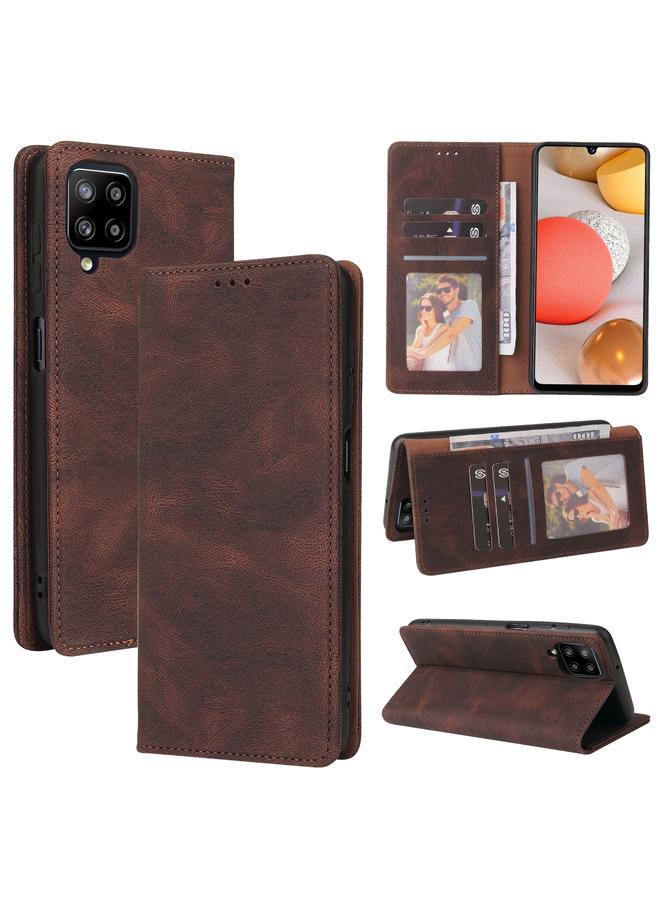 اس-توب جراب لهاتف Samsung Galaxy A42 5G، جراب جلدي أفقي بسيط مع حامل وفتحة بطاقة ومحفظة - Image 1