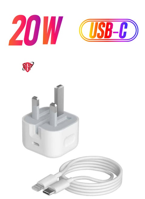 IPhone 20W USB-C Power Adapter With Cable for iPhone 14 POR 13 13 PRO 13 PRO MAX 12 / iPhone 12 Pro max /12mini (iPhone 20W USB-C Power Adapter)