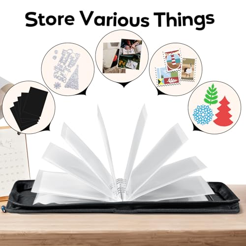UNIMEIX Magnetic Sheets for Die Storage with Mold Bag, 12 Pcs Stamp and Die Storage Sheets and 12 Pcs Pockets for Card Making Supplies(0.8 mm Thickness, Black) - Image 3