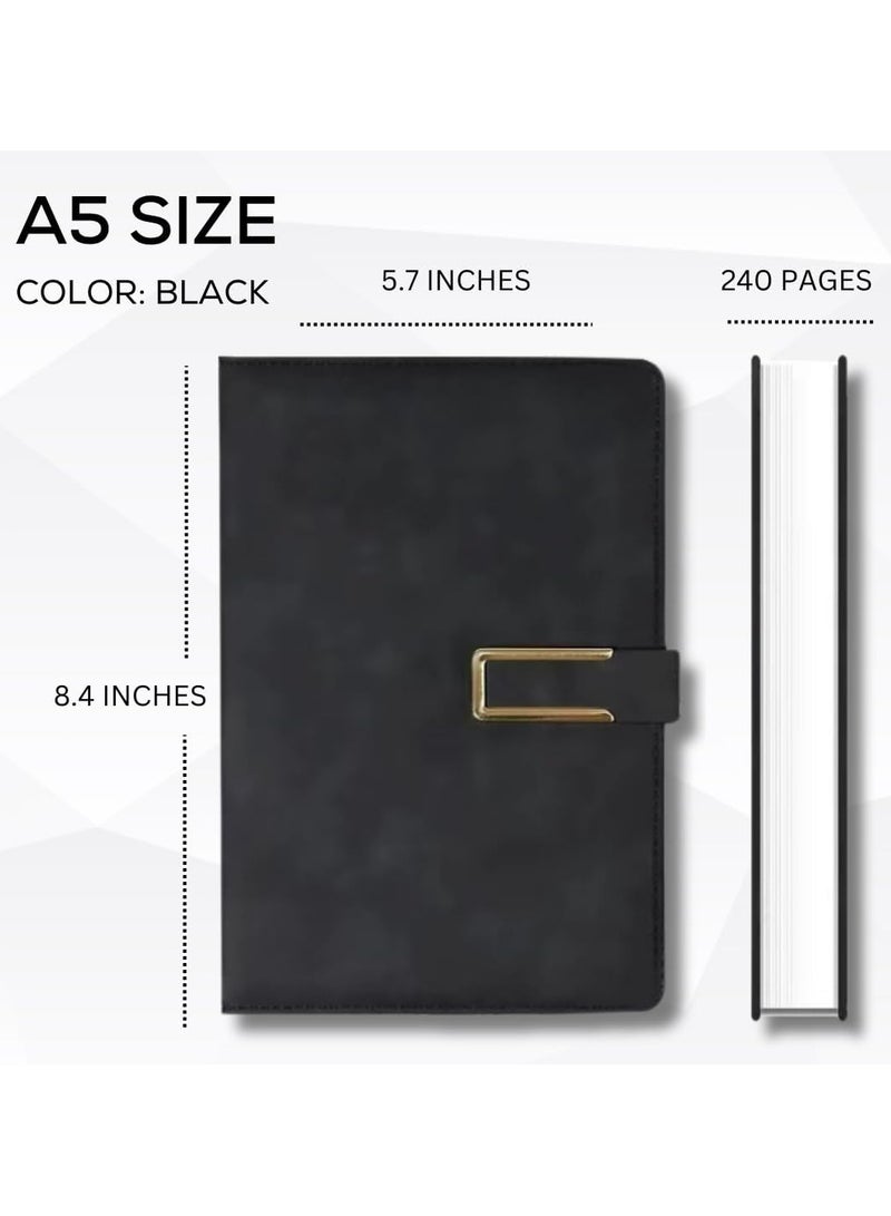 Generic Leather Diary A5 hardcover notebook with pen, bound in leather, suitable for writing diaries in both male and female schools, offices, work, daily life, and travel  - Image 2