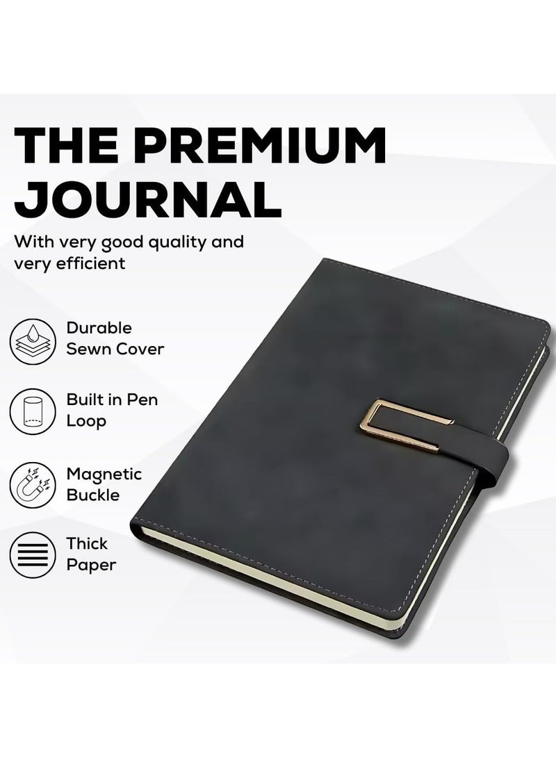 Generic Leather Diary A5 hardcover notebook with pen, bound in leather, suitable for writing diaries in both male and female schools, offices, work, daily life, and travel  - Image 4