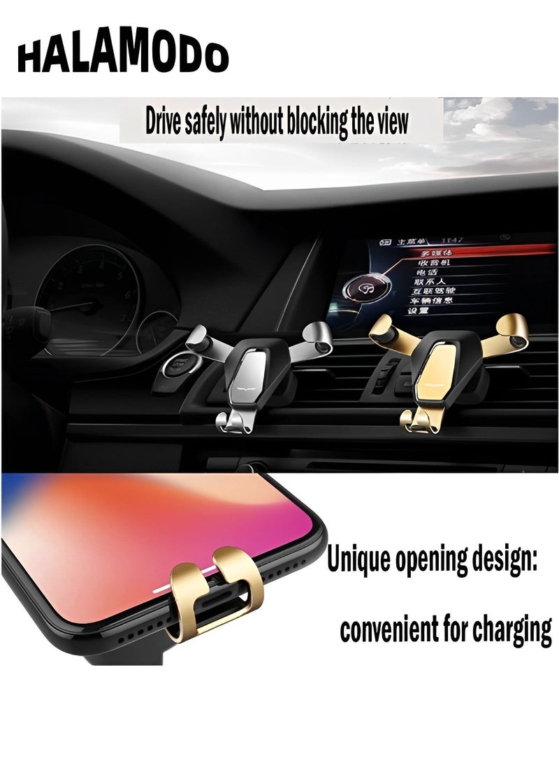 هالامودو حامل هاتف للسيارة فائق الثبات مثبت على فتحة تهوية السيارة، حامل هاتف محمول قابل للدوران 360 درجة وقابل للسحب لهاتف iPhone وSamsung وGoogle وجميع الهواتف الذكية الأخرى - Image 3