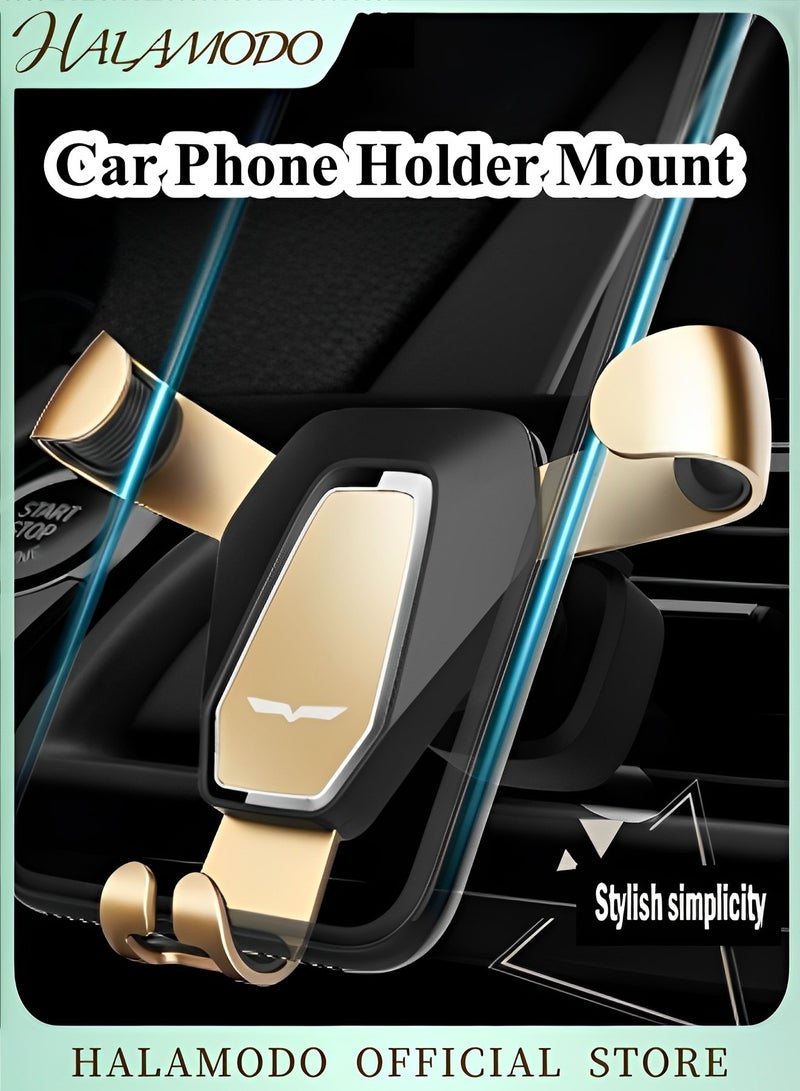 هالامودو حامل هاتف للسيارة فائق الثبات مثبت على فتحة تهوية السيارة، حامل هاتف محمول قابل للدوران 360 درجة وقابل للسحب لهاتف iPhone وSamsung وGoogle وجميع الهواتف الذكية الأخرى - Image 1