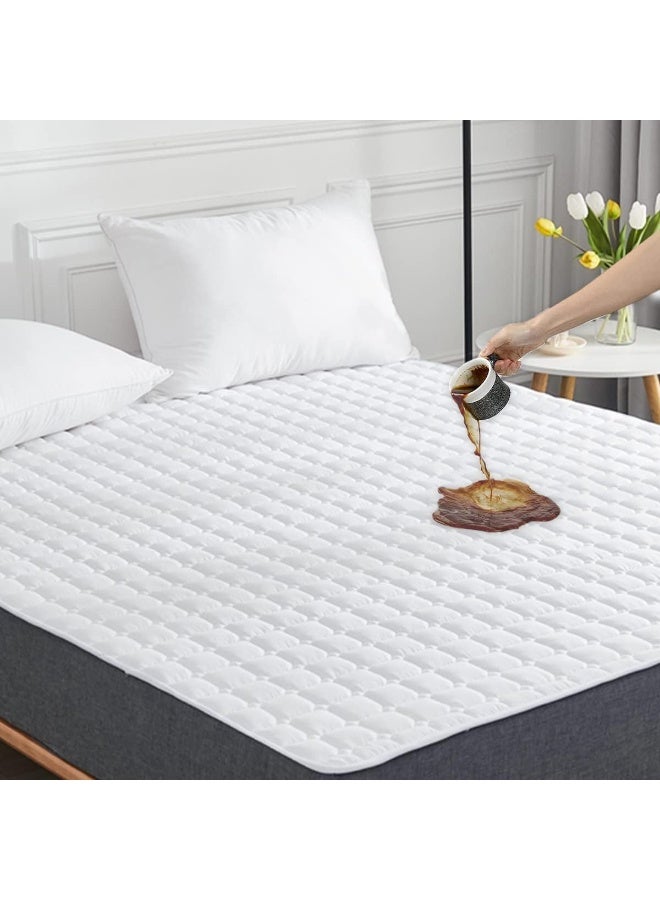 غطاء حماية للمرتبة مبطن ومقاوم للماء، مقاس "كينغ" (King Size)، مصنوع من ألياف البوليستر الناعمة وجيدة التهوية مع طبقة TPU، ومضاد للحساسية. - Image 1