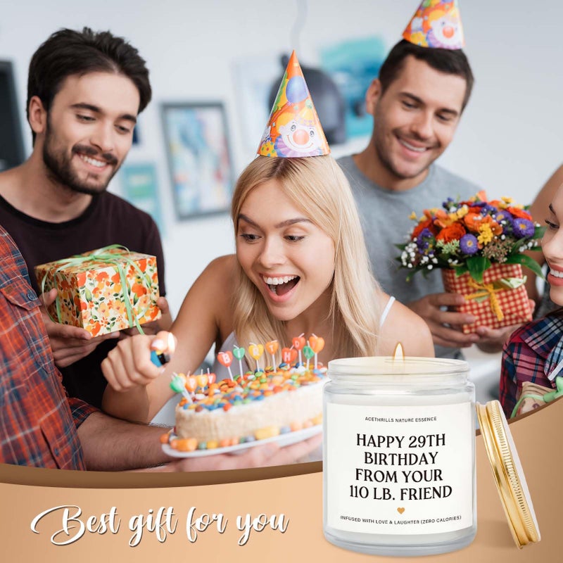 AceThrills Best Friend Birthday Gifts for Women, Funny 30Th 40Th 50Th 60Th 70Th 80Th Birthdays Gifts Unique - 7 Oz Lavender Scented Candle (from Your 110 Lb. Friend) - Image 2