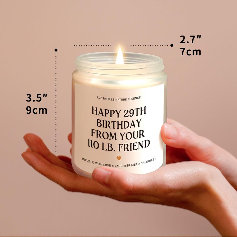 AceThrills Best Friend Birthday Gifts for Women, Funny 30Th 40Th 50Th 60Th 70Th 80Th Birthdays Gifts Unique - 7 Oz Lavender Scented Candle (from Your 110 Lb. Friend) - Image 4