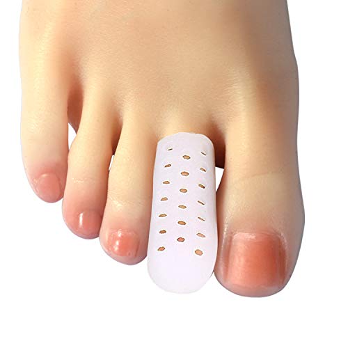 Hoogoo Gel Toe Cap 10 Pcs Breathable Toe Protector Toe Cover Sleeves with Holes Provides Relief from Corns Blisters Hammer Toes Reduce Friction