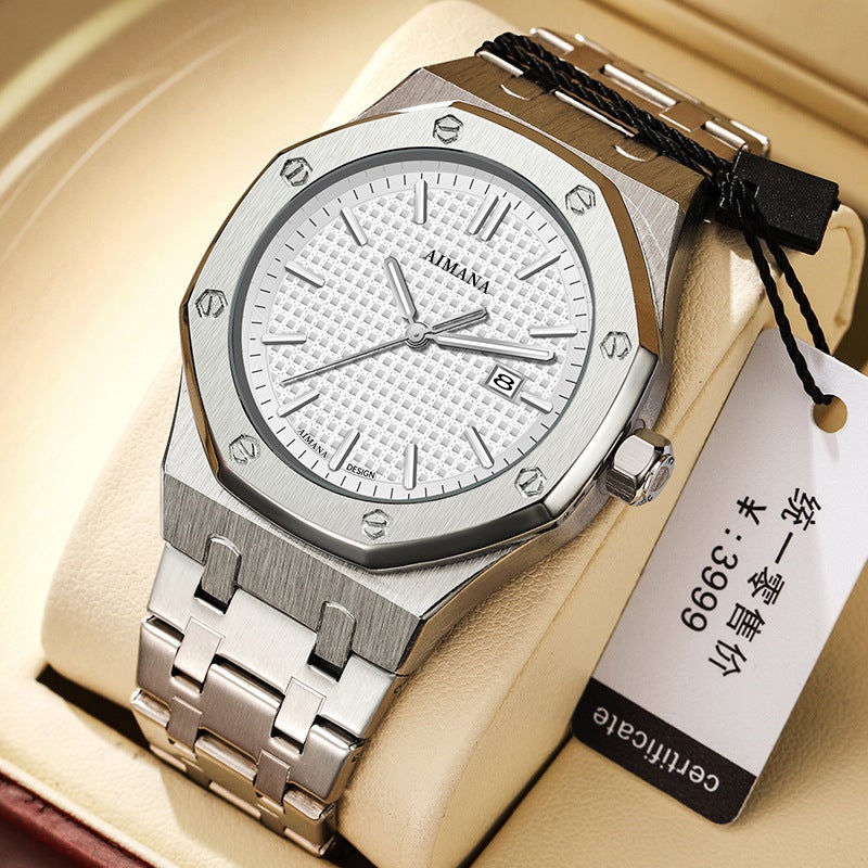 AIMANA Men's Waterproof Quartz Watch with Luminous Hands - Stylish and Durable, Ideal for Daily Wear - Image 1