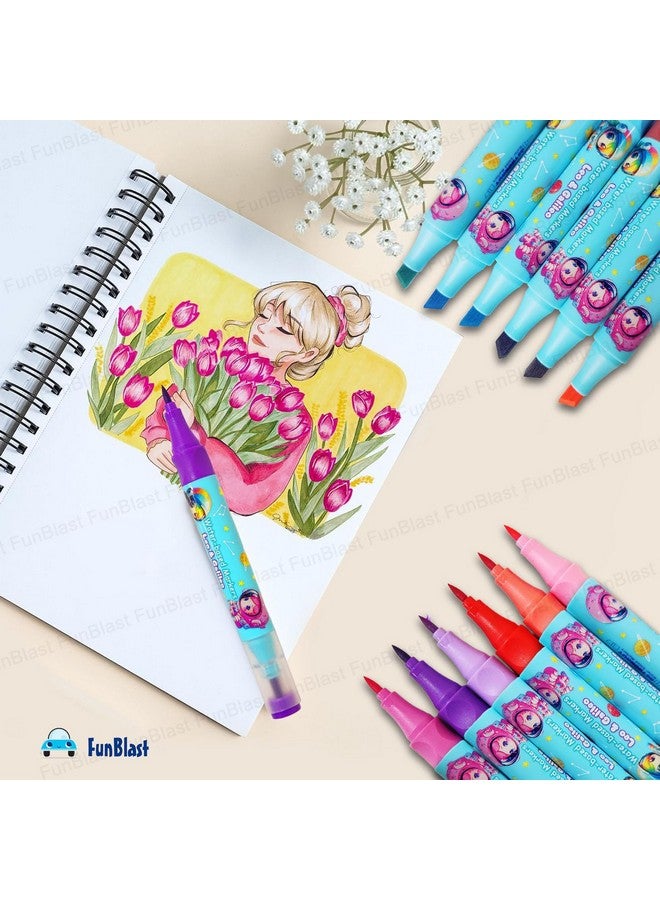 FunBlast Colour Marker - 24 Colors Art Markers Colour Sketch Pens Set for Kids, Artists Sketching Drawing Materials, Cute Art Supplies, Twin Tip Coloring Sketch Markers (Space) - Image 5