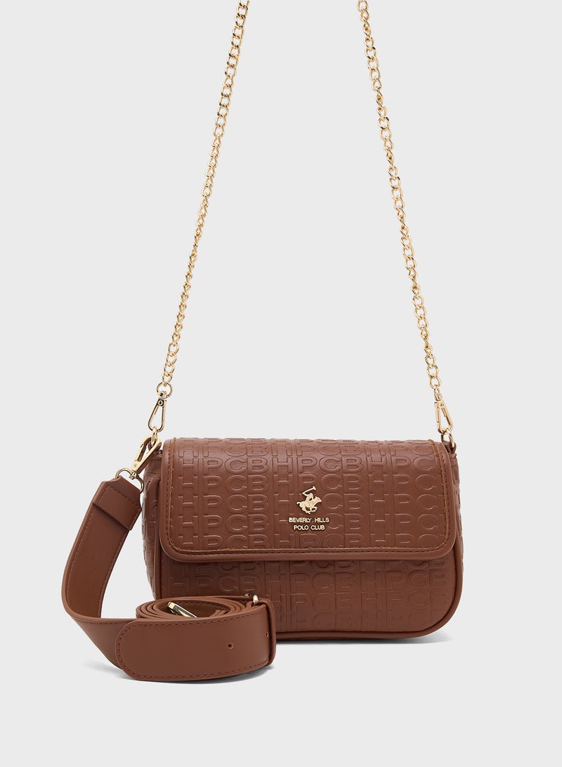 بيفرلي هيلز بولو كلوب حقيبة كروس بودي بشعار بارز - Image 1