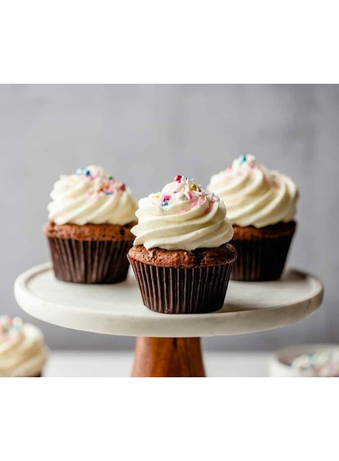 قوالب كب كيك ورقية للاستخدام مرة واحدة، مقاومة للدهون، عديمة الرائحة، مصنوعة من مواد آمنة غذائياً، غير لاصقة، لون بني داكن، 1000 قطعة (7 × 3 سم - كبير) - Image 2