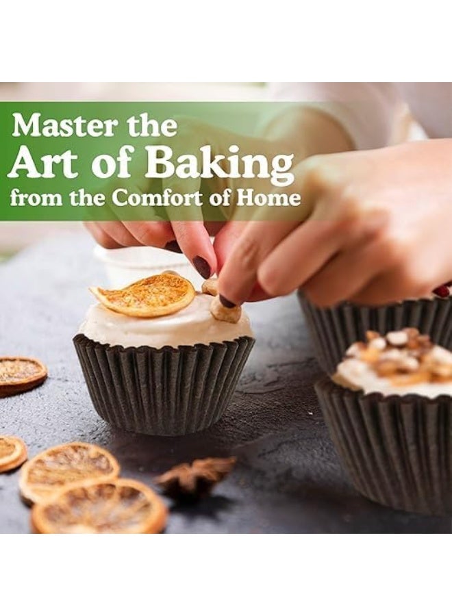 قوالب كب كيك ورقية للاستخدام مرة واحدة، مقاومة للدهون، عديمة الرائحة، مصنوعة من مواد آمنة غذائياً، غير لاصقة، لون بني داكن، 1000 قطعة (7 × 3 سم - كبير) - Image 5