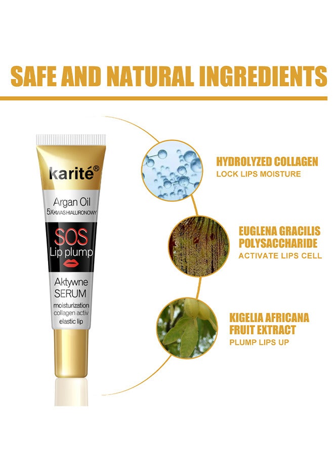 KARITE Lip Plumper, Natural Lip Care Essence Lip Plumper Gloss, Lip Moisturizing, Lip Enhancer And Lip Care Serum For Fuller Softer Lips, Reduce Fine Lin, Day And Night Use - Image 3