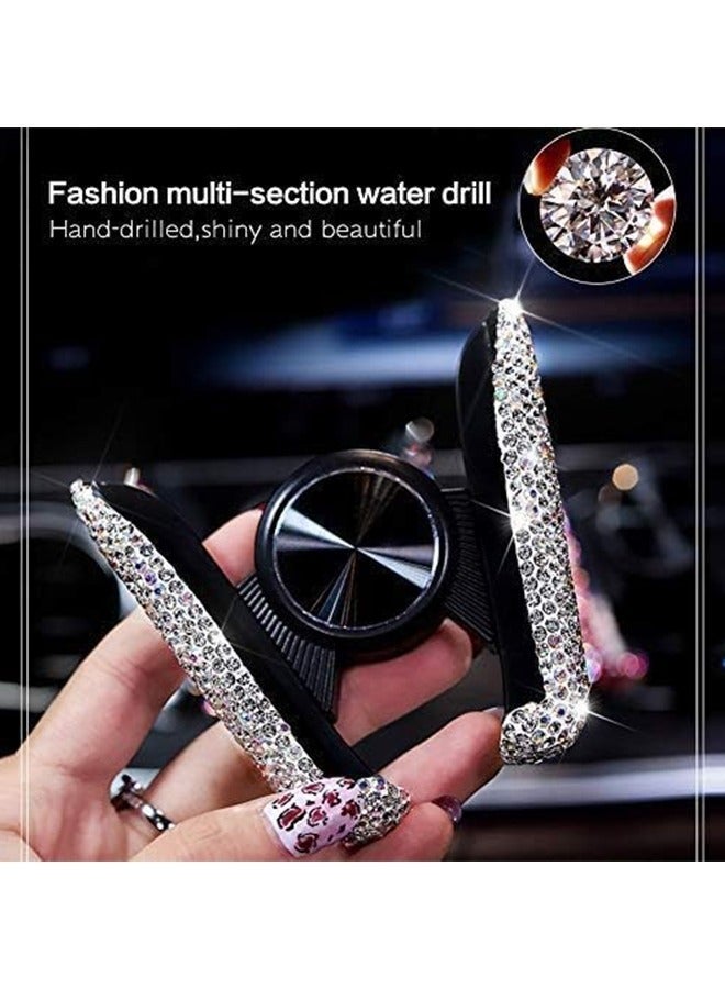 كيلا حامل هاتف للسيارة صغير الحجم، مثبت تلقائيًا على لوحة تهوية السيارة، حامل هاتف عالمي قابل للتعديل بزاوية 360 درجة، حامل كريستالي للسيارة، ملحقات السيارة للنساء والفتيات (أبيض) - Image 3