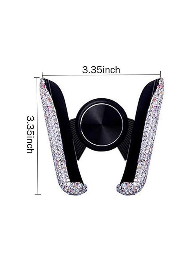 كيلا حامل هاتف للسيارة صغير الحجم، مثبت تلقائيًا على لوحة تهوية السيارة، حامل هاتف عالمي قابل للتعديل بزاوية 360 درجة، حامل كريستالي للسيارة، ملحقات السيارة للنساء والفتيات (أبيض) - Image 5