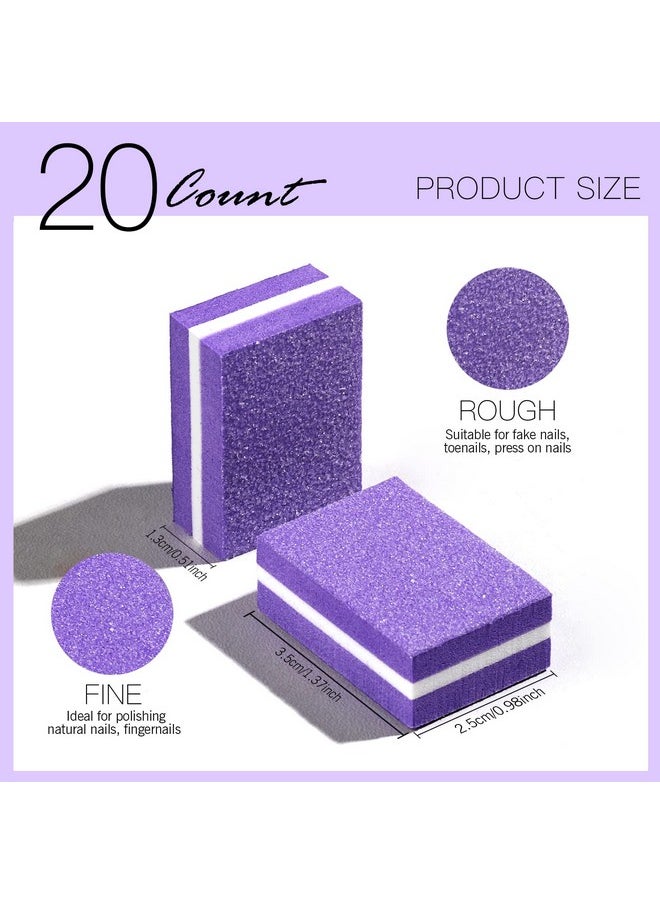 FANDAMEI Mini Nail Buffers And Files 20 Count Mini Sponge Nail Buffer Block 1Pcs 100180 Nail File And 1Pcs 10004000 Nail Polishing Buffer. Professional Nail Buffer File Tools Kit For Nail Care  - Image 2