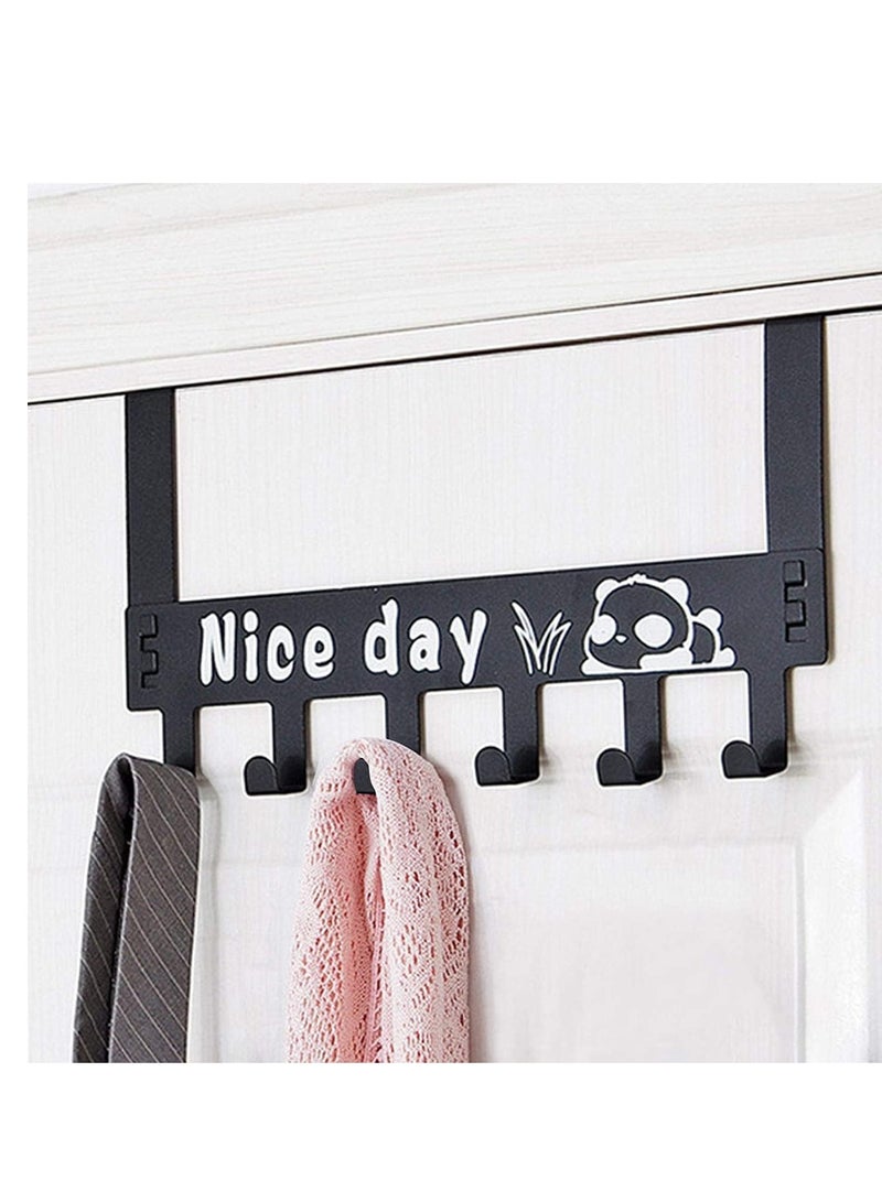 A metal candle attached to the door with 6 great hooks for home decor, hats, jackets, towels, bags, clothes and cruises, black  - Image 4