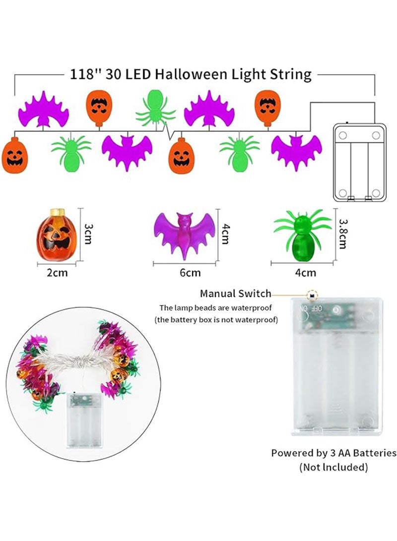 Yoawllty Halloween Decoration Lights, Battery Powered Halloween Decorations Bat Spider Pumpkin Lights, Halloween Indoor Party Decor - Image 3