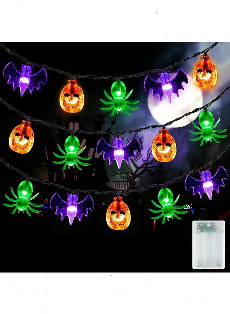 Yoawllty Halloween Decoration Lights, Battery Powered Halloween Decorations Bat Spider Pumpkin Lights, Halloween Indoor Party Decor - Image 1