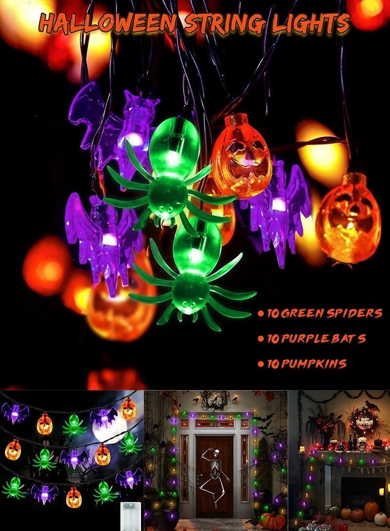 Yoawllty Halloween Decoration Lights, Battery Powered Halloween Decorations Bat Spider Pumpkin Lights, Halloween Indoor Party Decor - Image 2