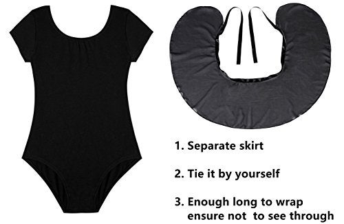 DANSHOW Girls Short Sleeve Leotard with Skirt Kids Dance Ballet Tutu Dresses(3027-S-06) - Image 3