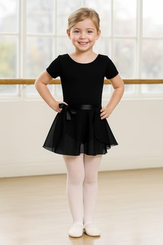 DANSHOW Girls Short Sleeve Leotard with Skirt Kids Dance Ballet Tutu Dresses(3027-S-06) - Image 4