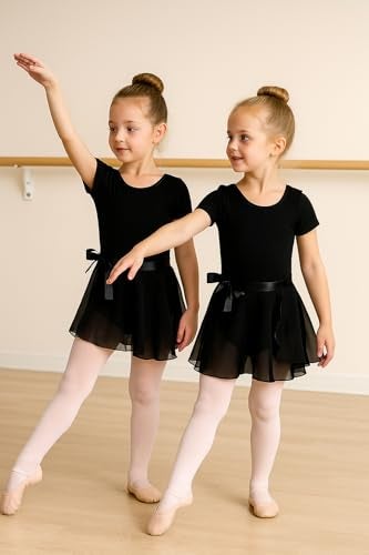 DANSHOW Girls Short Sleeve Leotard with Skirt Kids Dance Ballet Tutu Dresses(3027-S-06) - Image 5