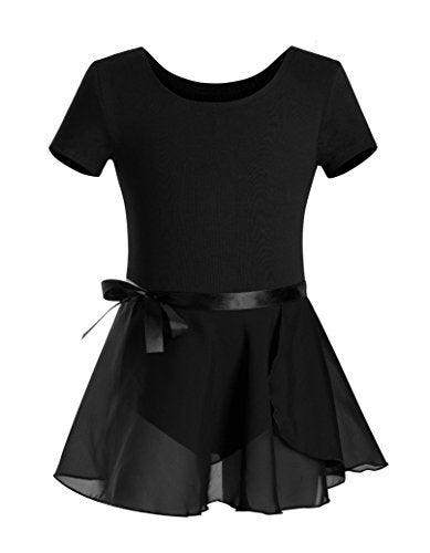 DANSHOW Girls Short Sleeve Leotard with Skirt Kids Dance Ballet Tutu Dresses(3027-S-06) - Image 1